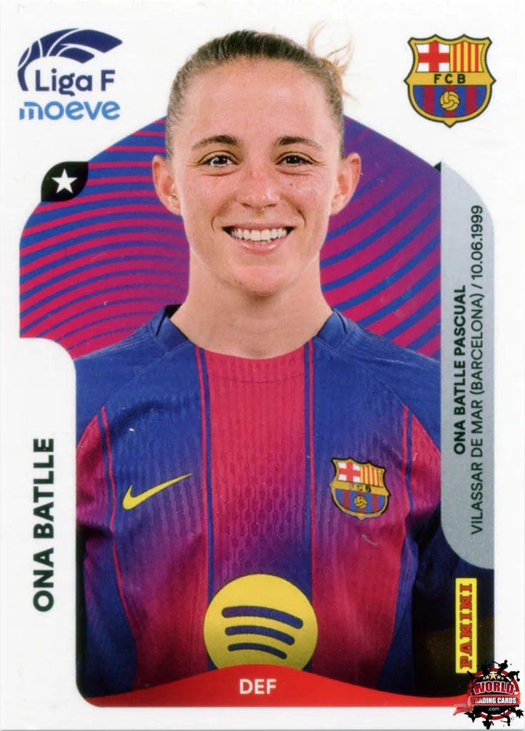 Cromo Trading Card Fútbol-Ona Batlle-FC Barcelona-Panini Liga F Moeve 2025-2026-86-Basico