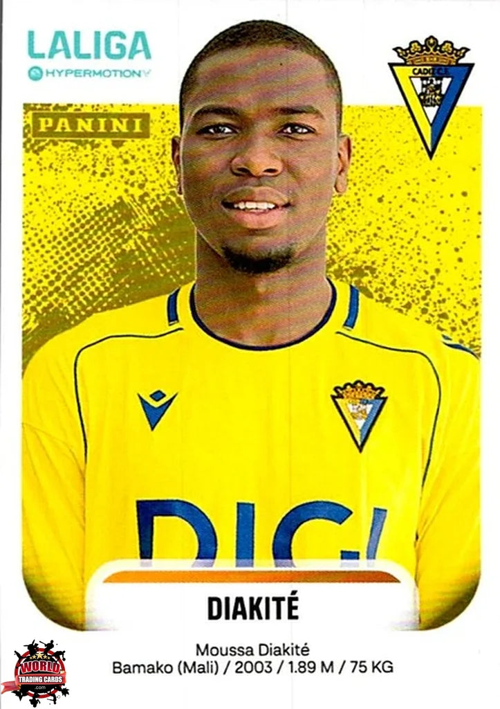 Cromo Trading Card Fútbol-Diakité-Cádiz CF-Panini La Liga HypermotionV 2025-2026-87-Basico