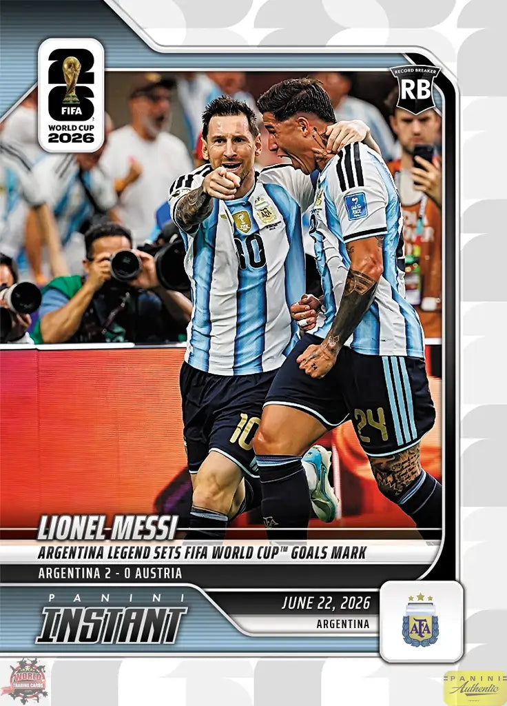 PIWC088 | Panini | FIFA World Cup | 2026 | PANINI INSTANT | Lionel Messi | Base | Exclusive USA | Limited Editions | PREORDEN | ENVÍO 40 días aproximadamente desde la fecha de compra.