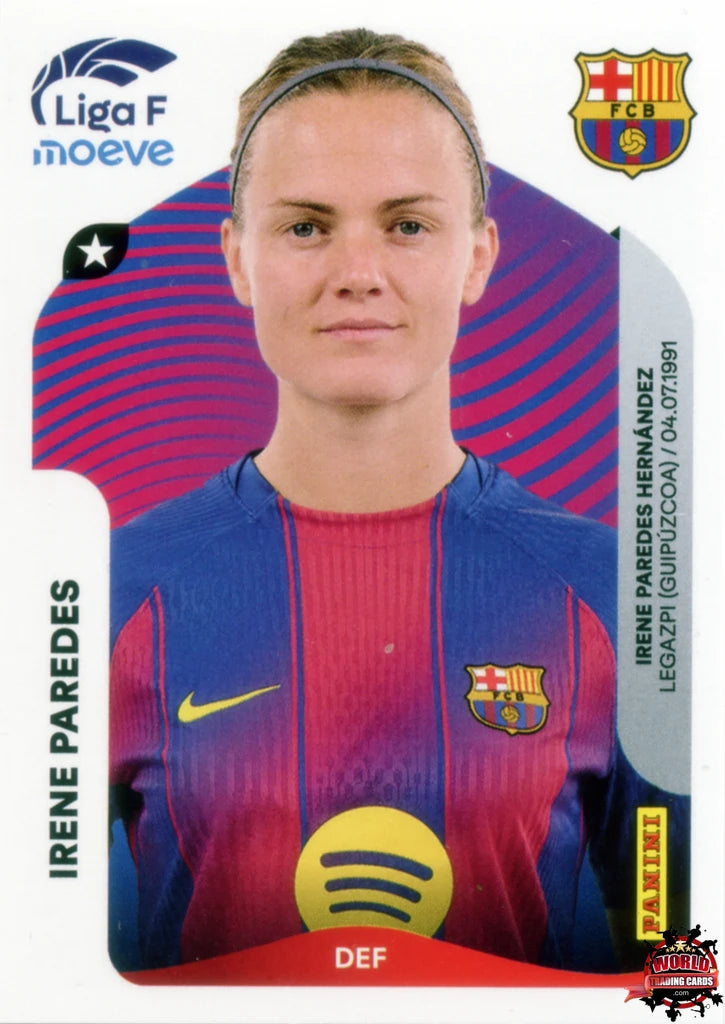 Cromo Trading Card Fútbol-Irene Paredes-FC Barcelona-Panini Liga F Moeve 2025-2026-88-Basico