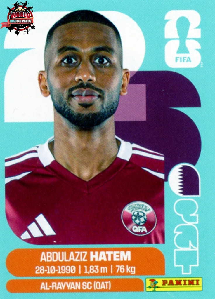 #QAT015 | Panini | Fifa World Cup Stickers | 2026 | Abdulaziz Hatem | Qatar | Base - International version