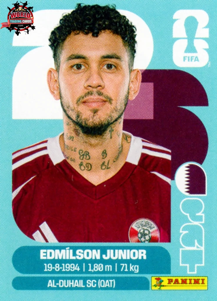 #QAT017 | Panini | Fifa World Cup Stickers | 2026 | Edmilson Junior | Qatar | Base - International version