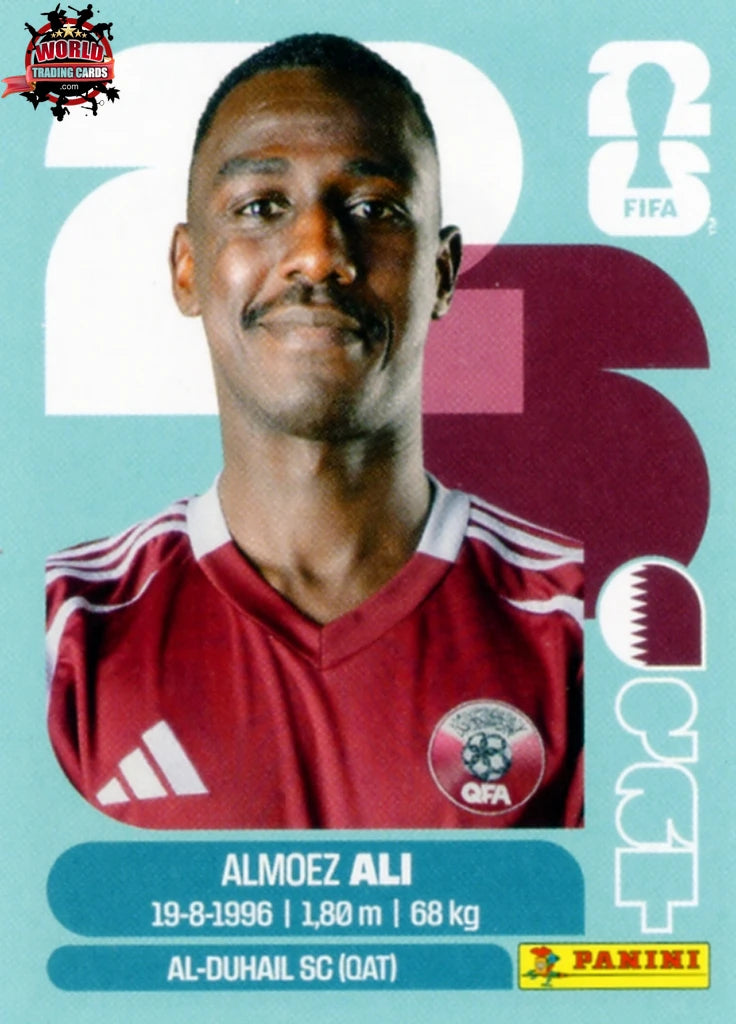 #QAT020 | Panini | Fifa World Cup Stickers | 2026 | Almoez Ali | Qatar | Base - International version