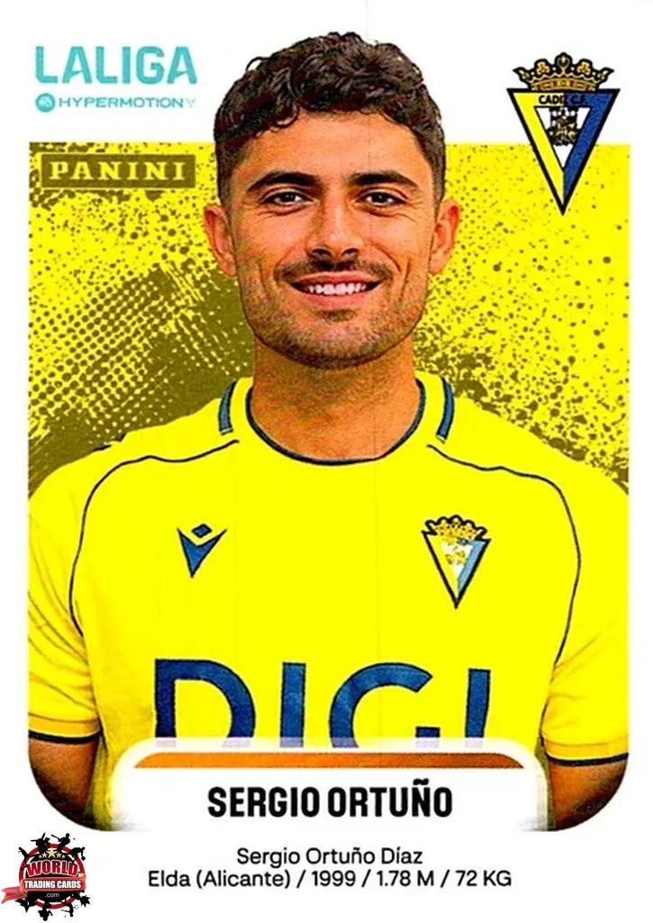 Cromo Trading Card Fútbol-Sergio Ortuño-Cádiz CF-Panini La Liga HypermotionV 2025-2026-90-Basico