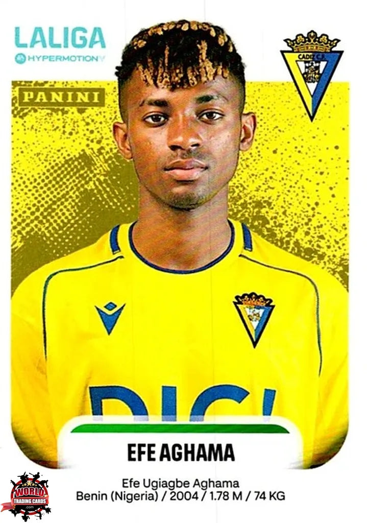 Cromo Trading Card Fútbol-Efe Aghama-Cádiz CF-Panini La Liga HypermotionV 2025-2026-93B-Basico