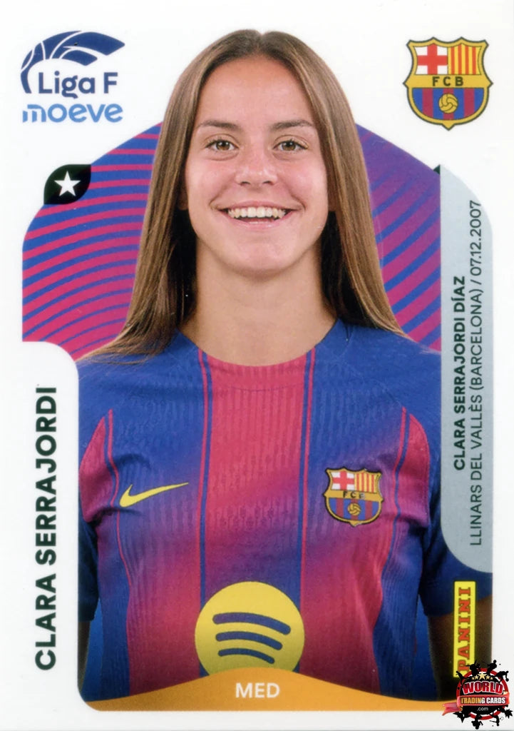 Cromo Trading Card Fútbol-Clara Serrajordi-FC Barcelona-Panini Liga F Moeve 2025-2026-94 B -Basico