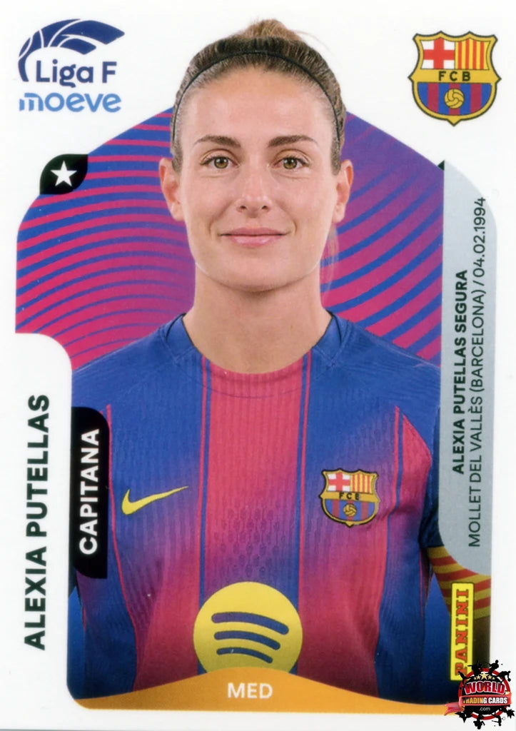 Cromo Trading Card Fútbol-Alexia Putellas-FC Barcelona-Panini Liga F Moeve 2025-2026-95-Basico