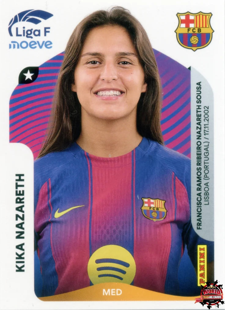 Cromo Trading Card Fútbol-Kika Nazareth-FC Barcelona-Panini Liga F Moeve 2025-2026-96-Basico