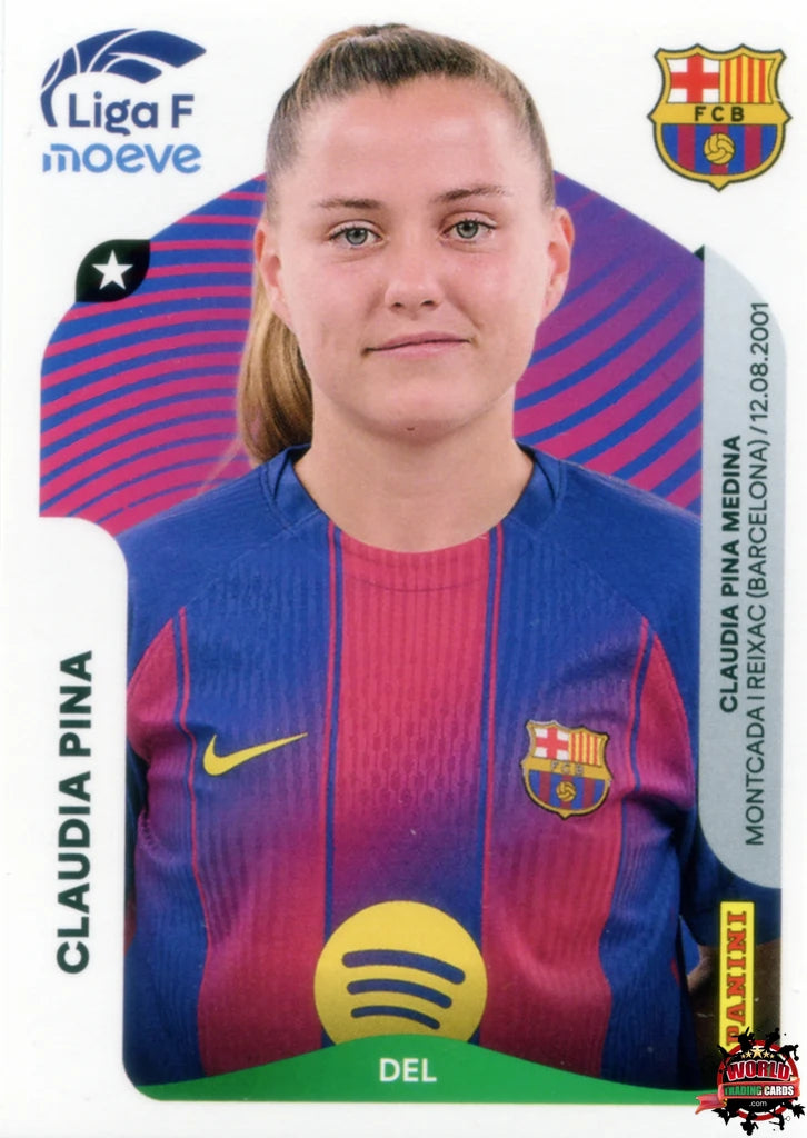 Cromo Trading Card Fútbol-Claudia Pina-FC Barcelona-Panini Liga F Moeve 2025-2026-98-Basico