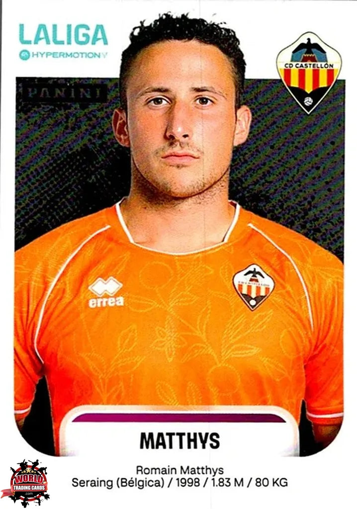 Cromo Trading Card Fútbol-Matthys-CD Castellón-Panini La Liga HypermotionV 2025-2026-99-Basico