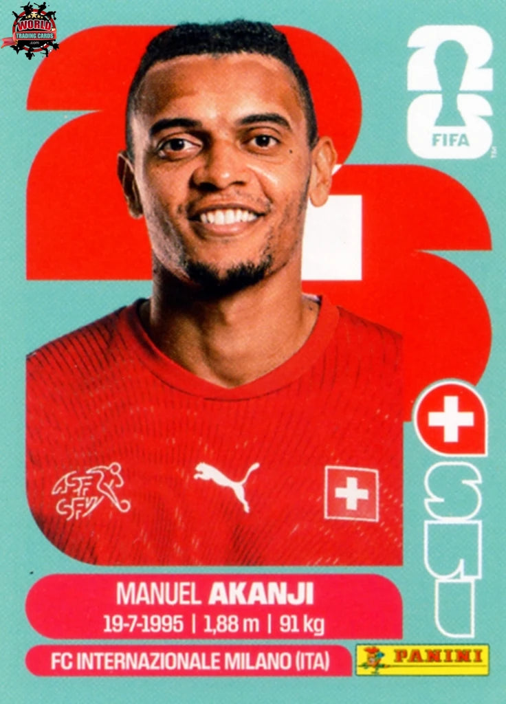 #SUI004 | Panini | Fifa World Cup Stickers | 2026 | Manuel Akanji | Switzerland | Base - International version