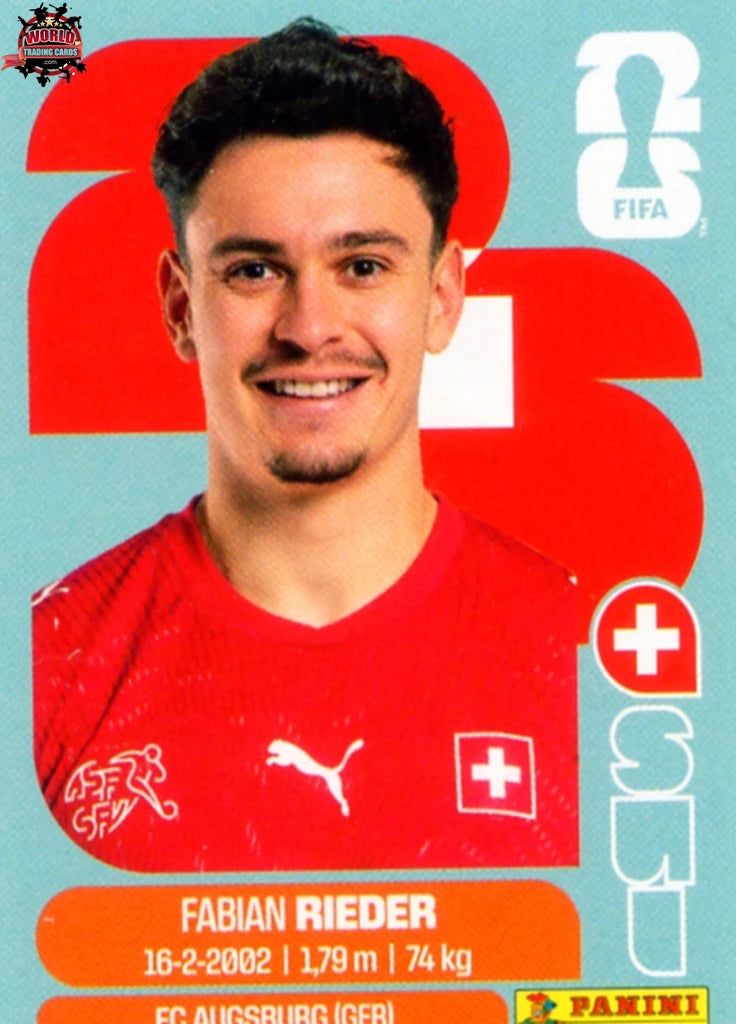 #SUI012 | Panini | Fifa World Cup Stickers | 2026 | Fabian Rieder | Switzerland | Base - International version