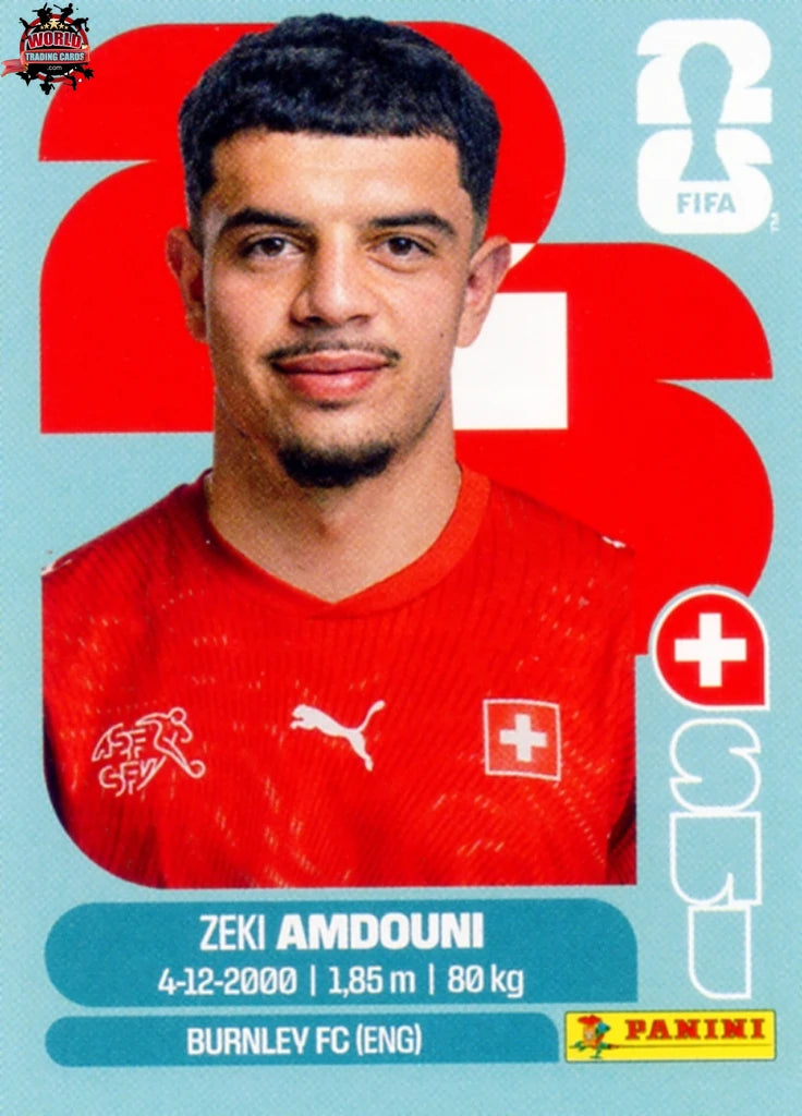 #SUI020 | Panini | Fifa World Cup Stickers | 2026 | Zeki Amdouni | Switzerland | Base - International version