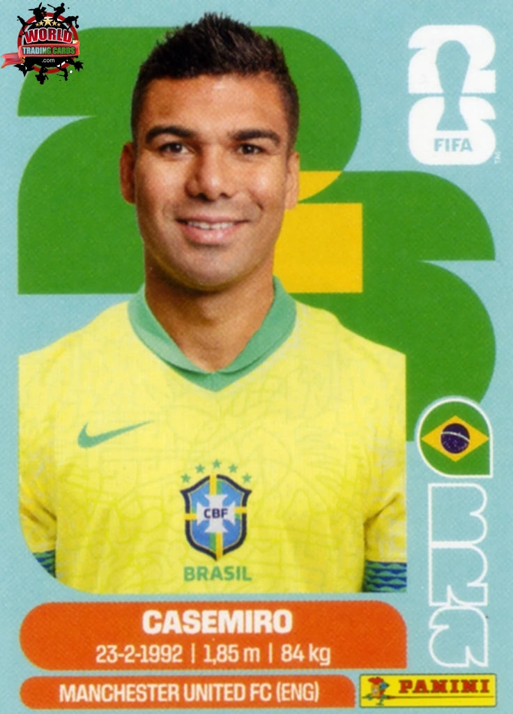 #BRA010 | Panini | Fifa World Cup Stickers | 2026 | Casemiro | Brazil | Base - International version