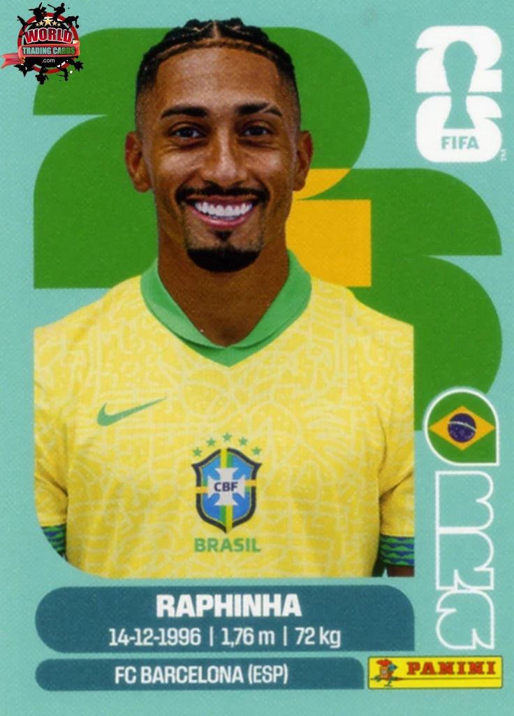 #BRA019 | Panini | Fifa World Cup Stickers | 2026 | Raphinha | Brazil | Base