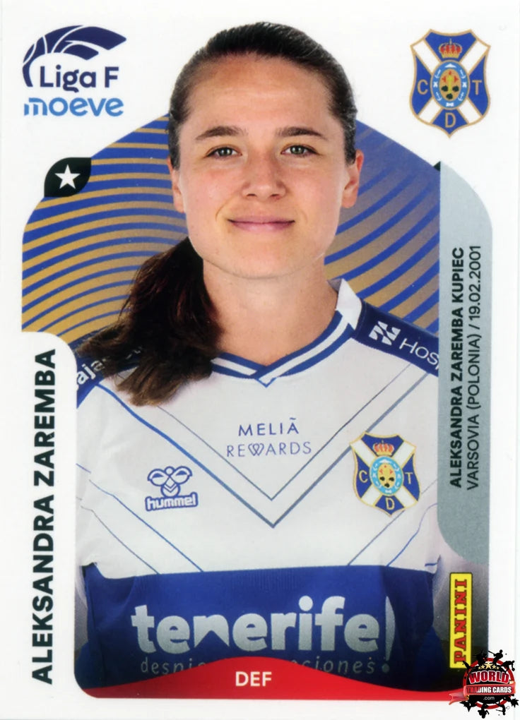 Cromo Trading Card Fútbol-Aleksandra Zaremba-Costa Adeje Tenerife-Panini Liga F Moeve 2025-2026-107-Basico