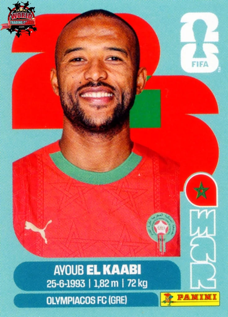 #MAR020 | Panini | Fifa World Cup Stickers | 2026 | Ayoub El Kaabi | Morocco | Base - International version