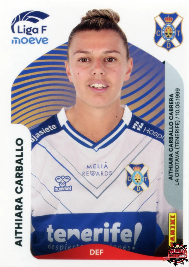 Cromo Trading Card Fútbol-Aithiara Carballo-Costa Adeje Tenerife-Panini Liga F Moeve 2025-2026-112-Basico