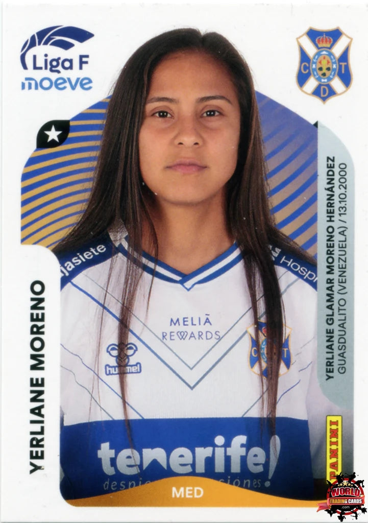 Cromo Trading Card Fútbol-Yerliane Moreno-Costa Adeje Tenerife-Panini Liga F Moeve 2025-2026-116-Basico