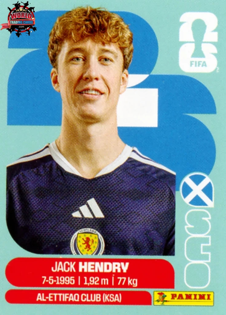 #SCO003 | Panini | Fifa World Cup Stickers | 2026 | Jack Hendry | Scotland | Base - International version