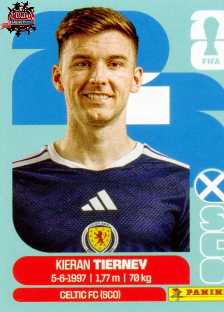 #SCO004 | Panini | Fifa World Cup Stickers | 2026 | Kieran Tierney | Scotland | Base - International version