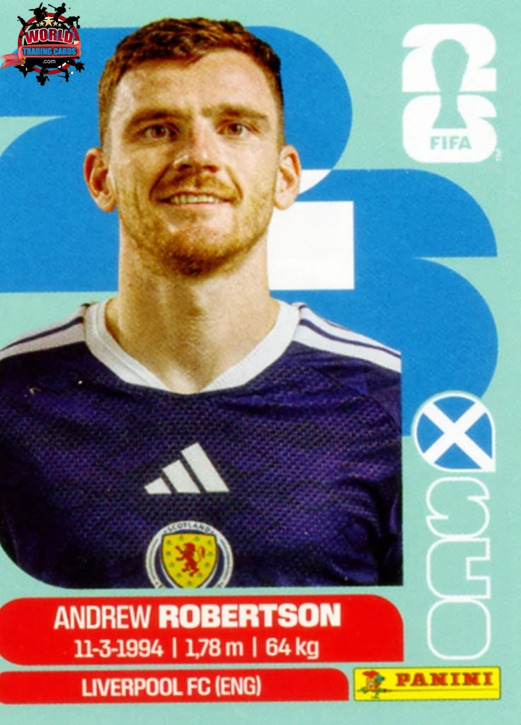 #SCO006 | Panini | Fifa World Cup Stickers | 2026 | Andrew Robertson | Scotland | Base - International version