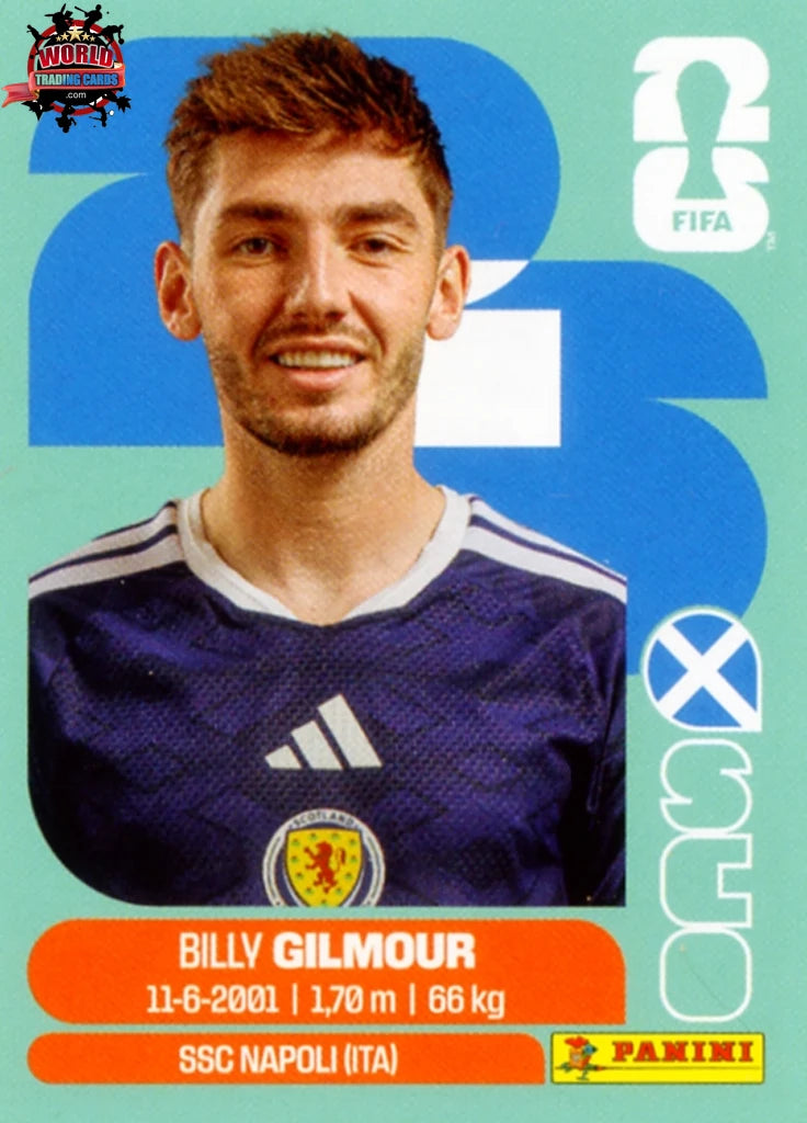 #SCO012 | Panini | Fifa World Cup Stickers | 2026 | Billy Gilmour | Scotland | Base - International version