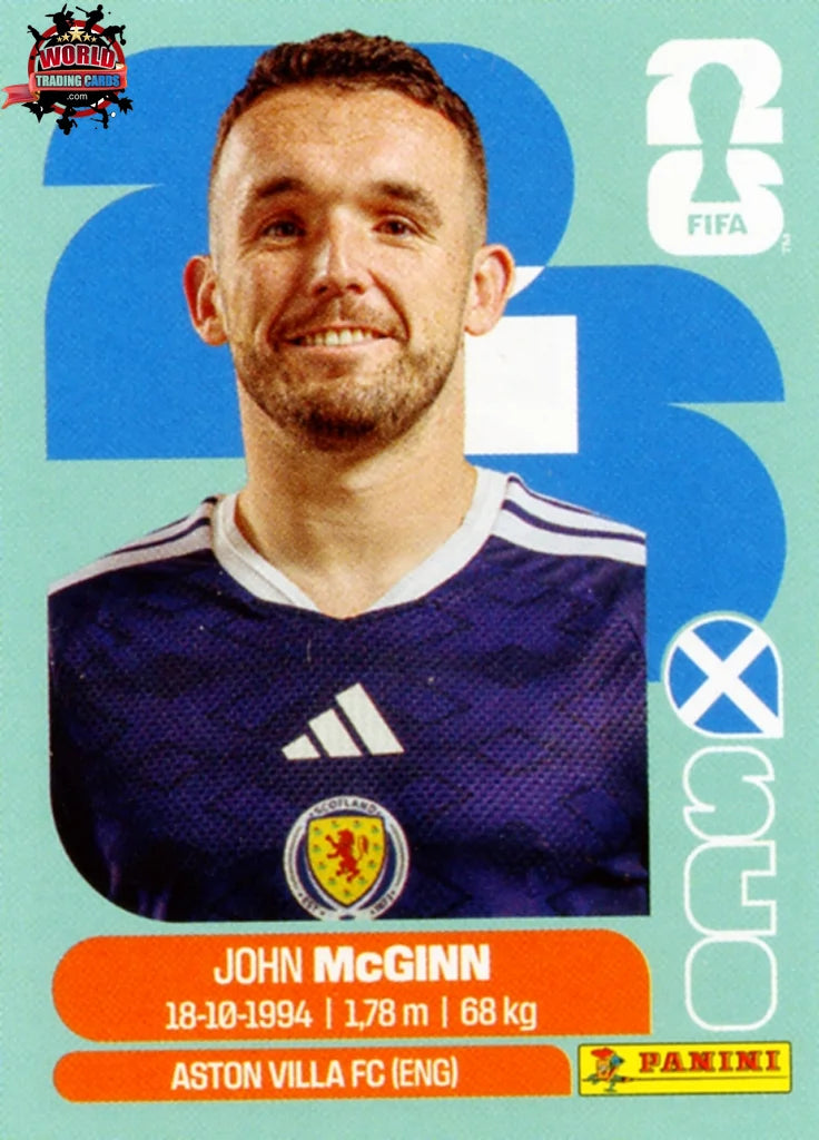 #SCO017 | Panini | Fifa World Cup Stickers | 2026 | John McGinn | Scotland | Base - International version