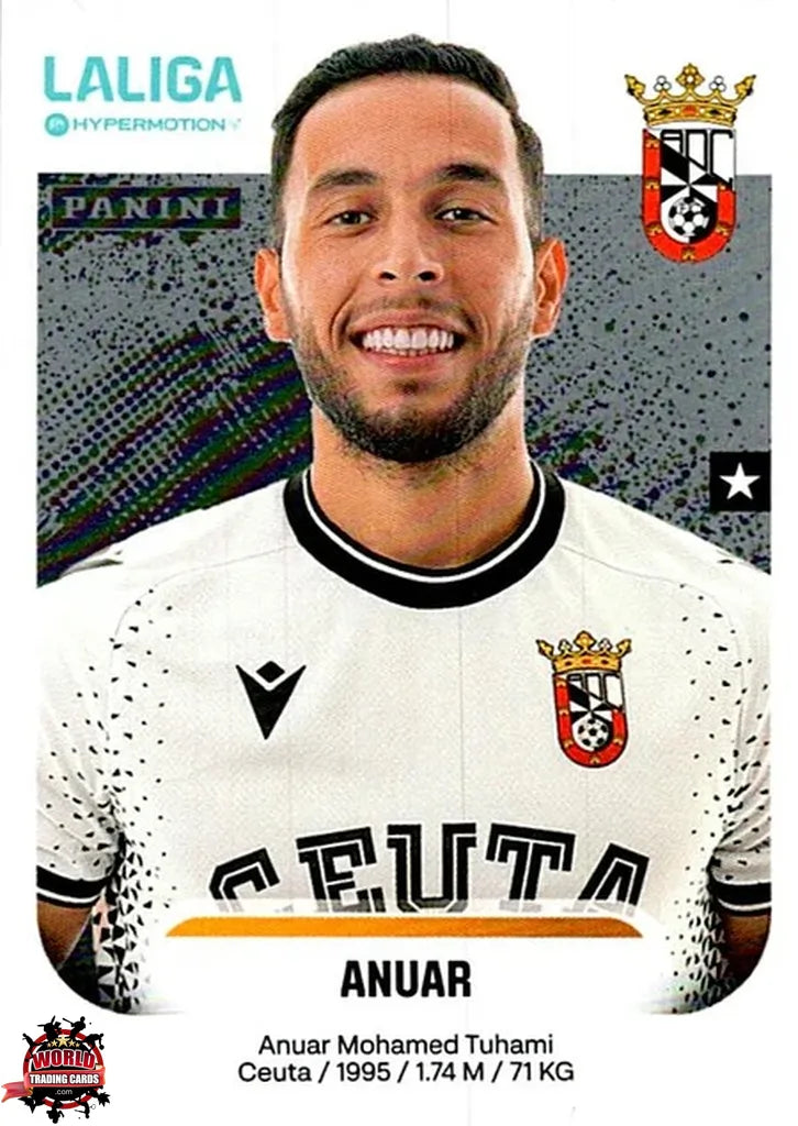 Cromo Trading Card Fútbol-Anuar-AD Ceuta FC-Panini La Liga HypermotionV 2025-2026-130-Basico