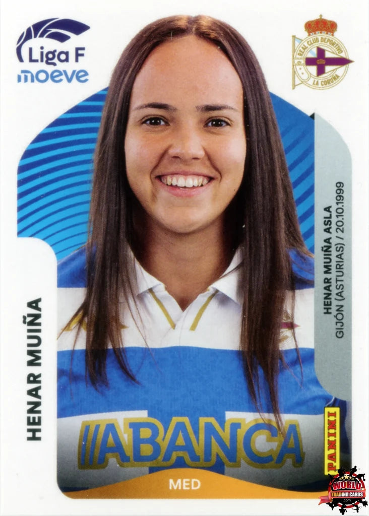 Cromo Trading Card Fútbol-Henar Muiña-Deportivo Abanca-Panini Liga F Moeve 2025-2026-134 A -Basico