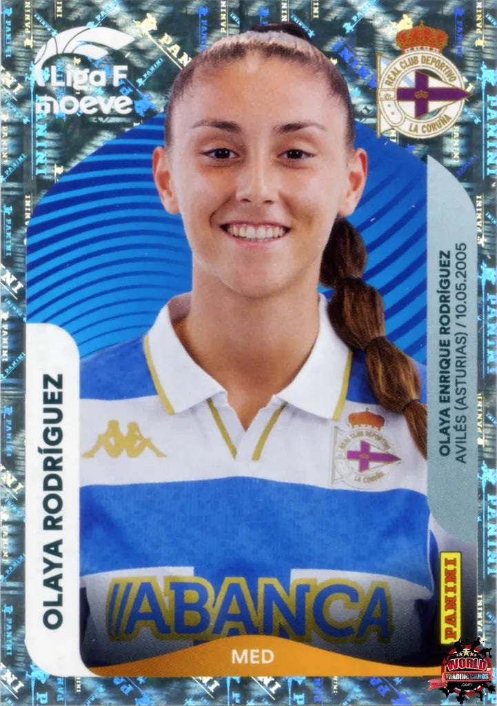Cromo Trading Card Fútbol-Olaya Rodríguez-Deportivo Abanca-Panini Liga F Moeve 2025-2026-135-Brillante