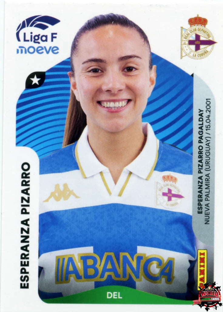 Cromo Trading Card Fútbol-Esperanza Pizarro-Deportivo Abanca-Panini Liga F Moeve 2025-2026-138-Basico