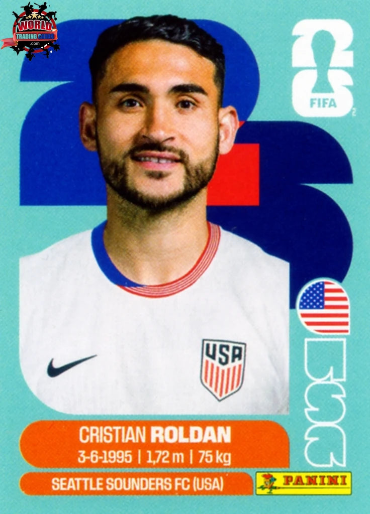 #USA011 | Panini | Fifa World Cup Stickers | 2026 | Christian Roldan | USA | Base - International version