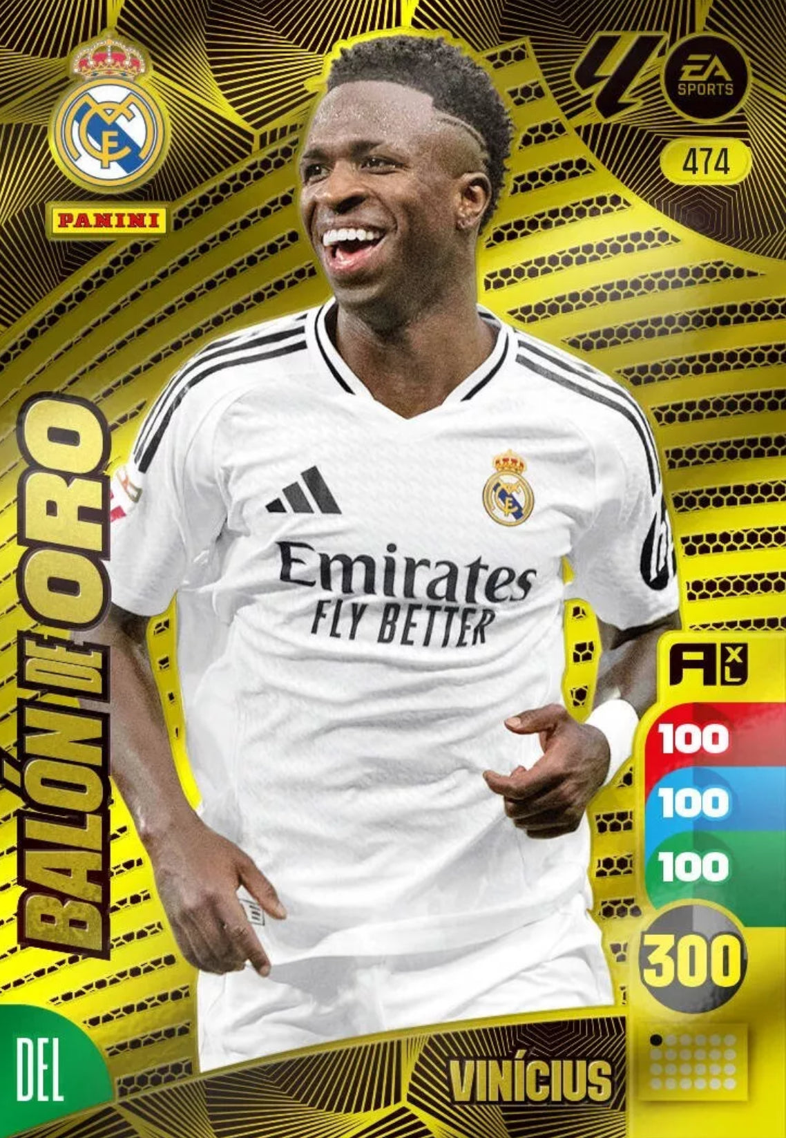 Panini Adrenalyn XL La Liga 2024/2025 - #474 - BALLOON D'OR - VINICIUS - 1st Edition, RAW Chrome