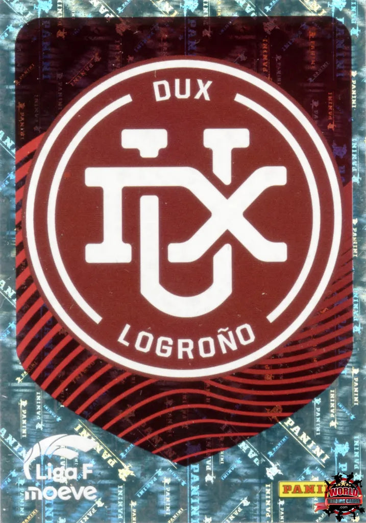 Cromo Trading Card Fútbol-Escudo DUX Logroño-DUX Logroño-Panini Liga F Moeve 2025-2026-142-Brillante