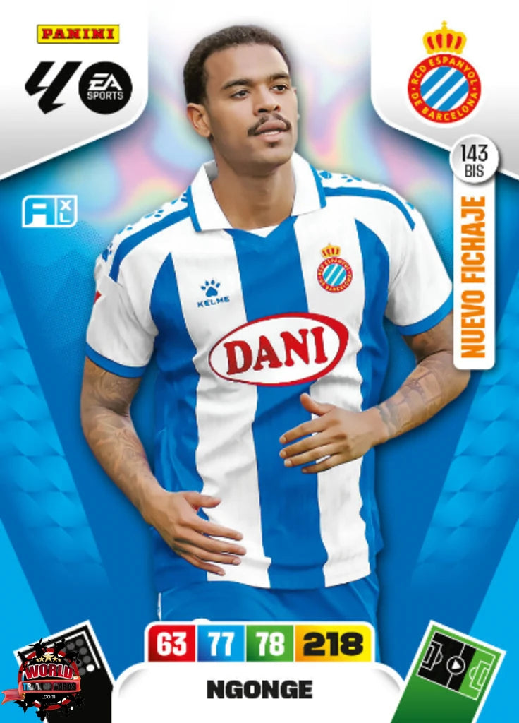 #143 Bis | Adrenalyn XL | La Liga | 2025-2026 | Ngonge  | RCD Espanyol | Nuevo Fichaje