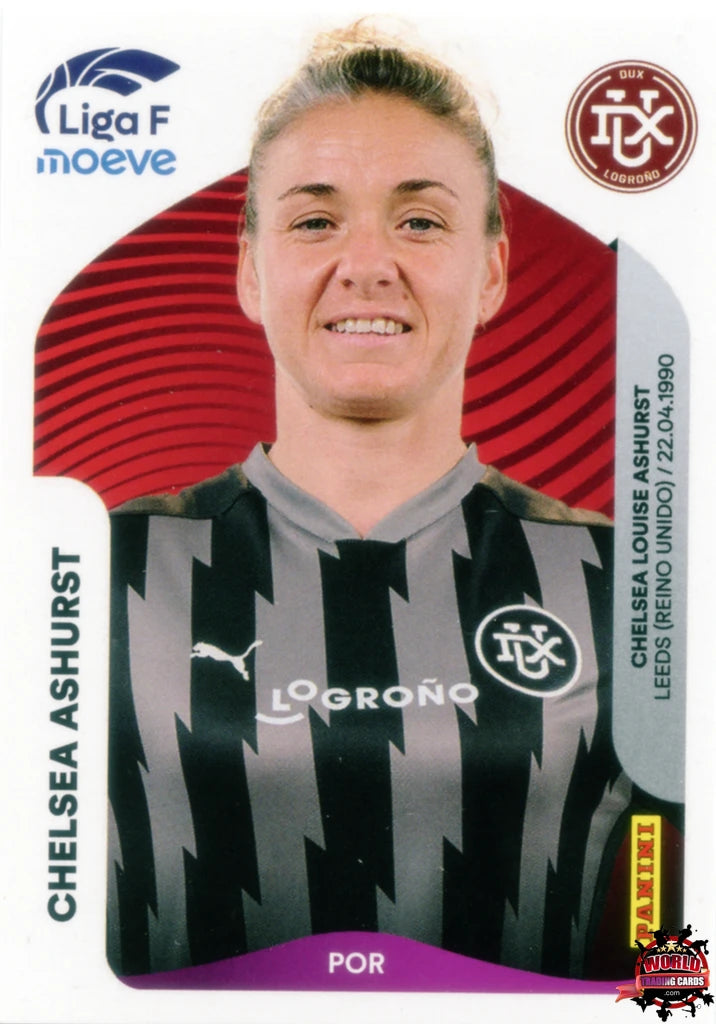 Cromo Trading Card Fútbol-Chelsea Ashurst-DUX Logroño-Panini Liga F Moeve 2025-2026-145-Basico
