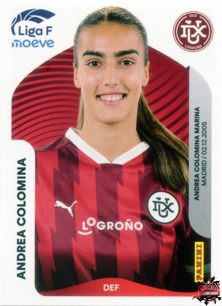 Cromo Trading Card Fútbol-Andrea Colomina-DUX Logroño-Panini Liga F Moeve 2025-2026-146-Basico