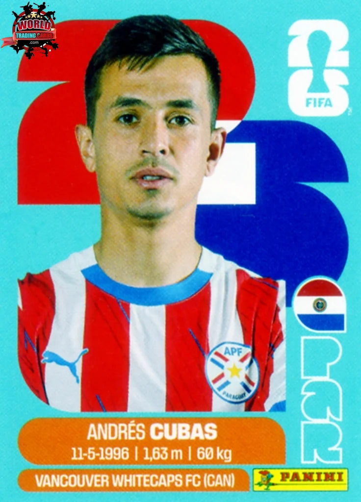 #PAR012 | Panini | Fifa World Cup Stickers | 2026 | Andres Cubas | Paraguay | Base - International version