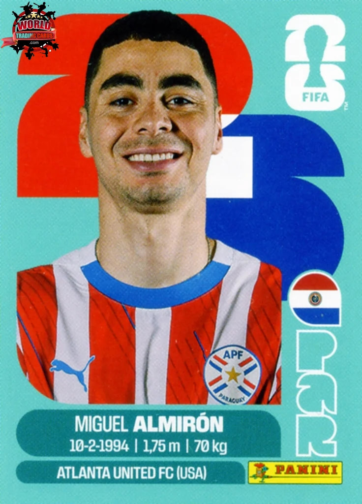 #PAR017 | Panini | Fifa World Cup Stickers | 2026 | Miguel Almirón | Paraguay | Base - International version