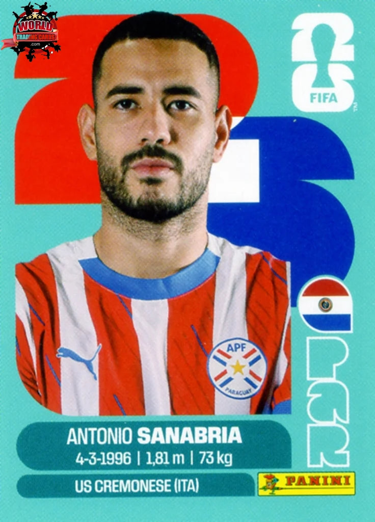 #PAR020 | Panini | Fifa World Cup Stickers | 2026 | Antonio Sanabria | Paraguay | Base - International version
