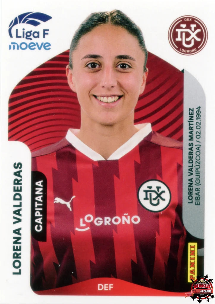 Cromo Trading Card Fútbol-Lorena Valderas-DUX Logroño-Panini Liga F Moeve 2025-2026-151-Basico