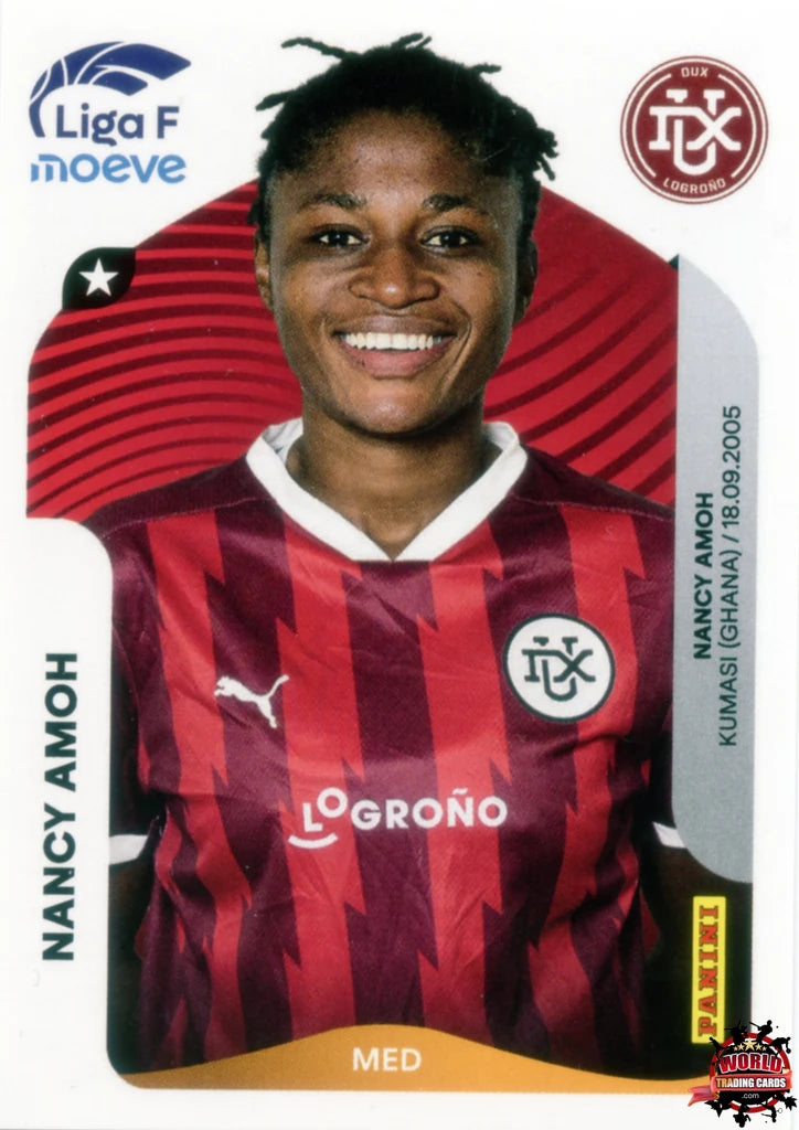 Cromo Trading Card Fútbol-Nancy Amoh-DUX Logroño-Panini Liga F Moeve 2025-2026-152-Basico