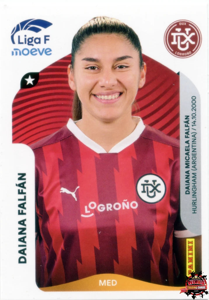 Cromo Trading Card Fútbol-Daiana Falfán-DUX Logroño-Panini Liga F Moeve 2025-2026-153-Basico