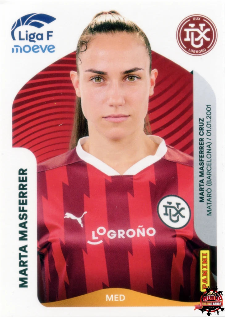 Cromo Trading Card Fútbol-Marta Masferrer-DUX Logroño-Panini Liga F Moeve 2025-2026-154-Basico