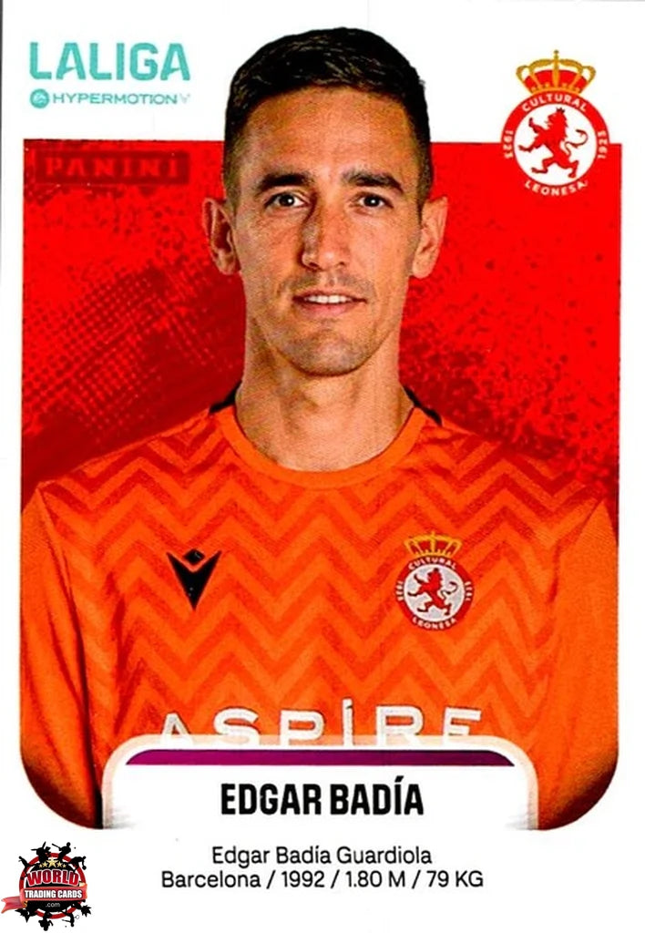 Cromo Trading Card Fútbol-Edgar Badía-Cultural Leonesa-Panini La Liga HypermotionV 2025-2026-156-Basico