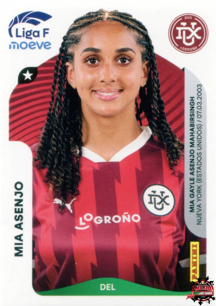 Cromo Trading Card Fútbol-Mia Asenjo-DUX Logroño-Panini Liga F Moeve 2025-2026-158-Basico