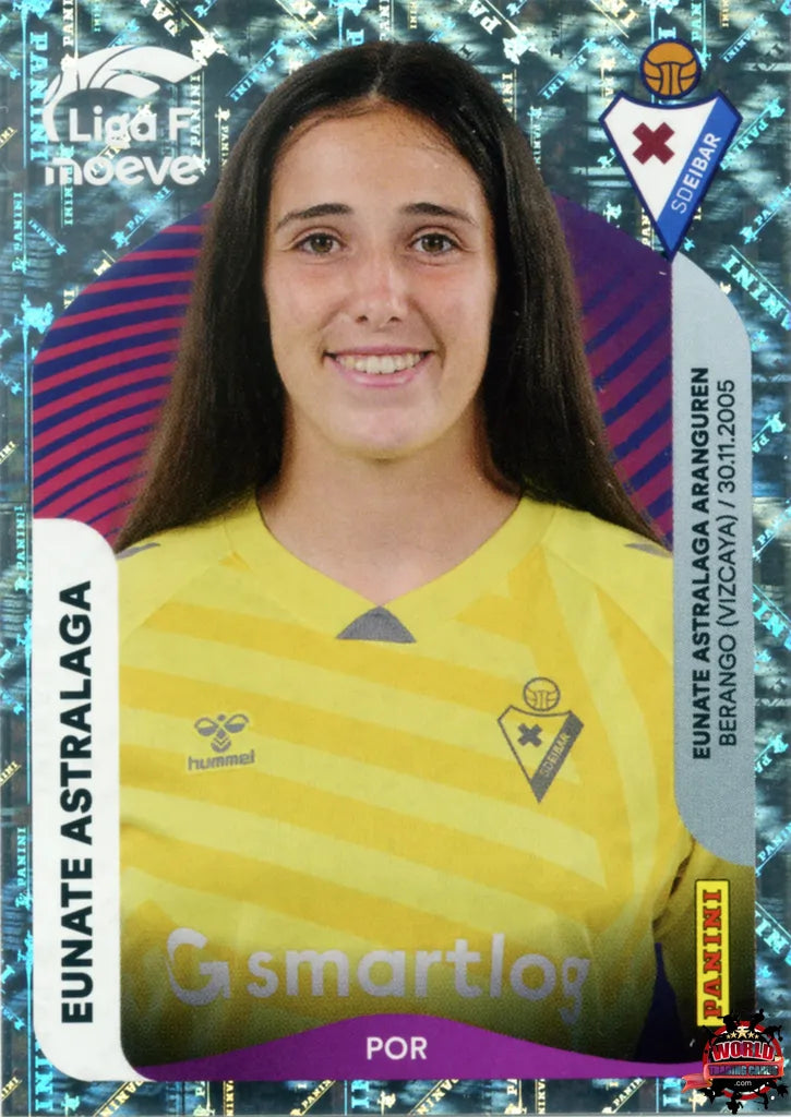 Cromo Trading Card Fútbol-Eunate Astralaga-SD Eibar-Panini Liga F Moeve 2025-2026-164-Brillante
