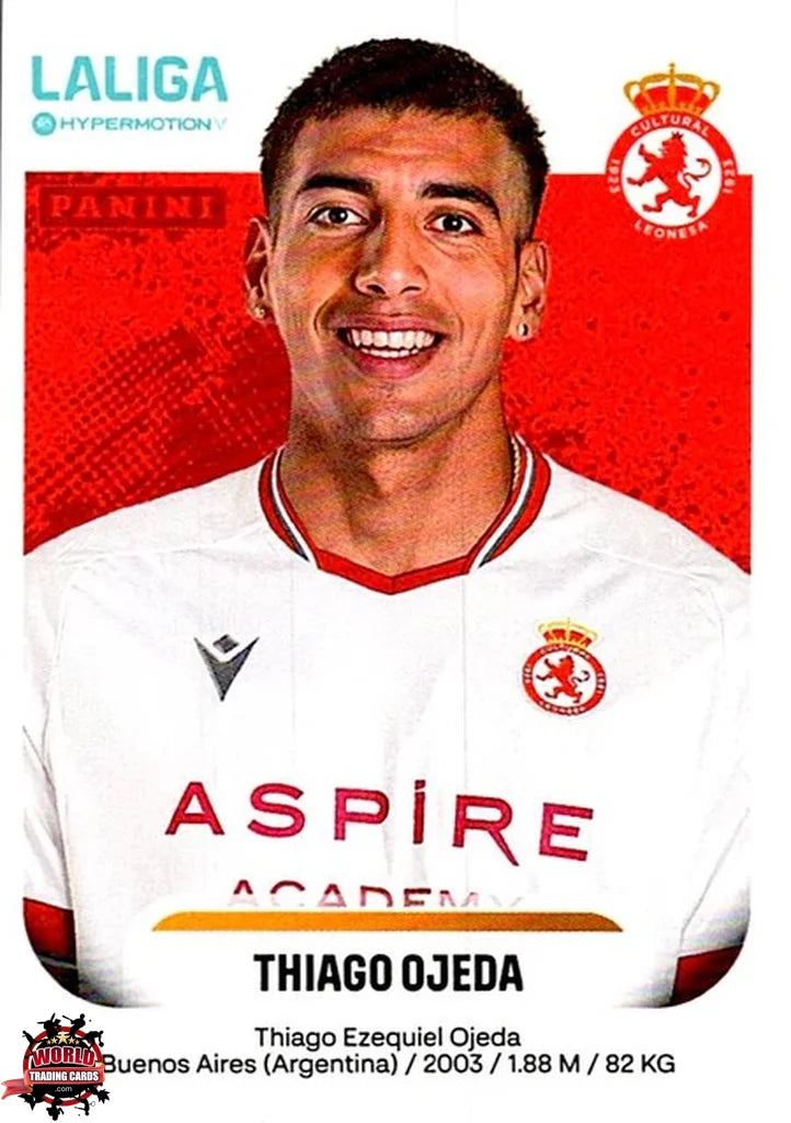 Cromo Trading Card Fútbol-Thiago Ojeda-Cultural Leonesa-Panini La Liga HypermotionV 2025-2026-166-Basico