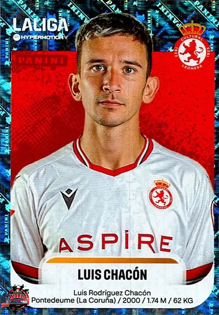 Cromo Trading Card Fútbol-Luis Chacón-Cultural Leonesa-Panini La Liga HypermotionV 2025-2026-167-Brillante
